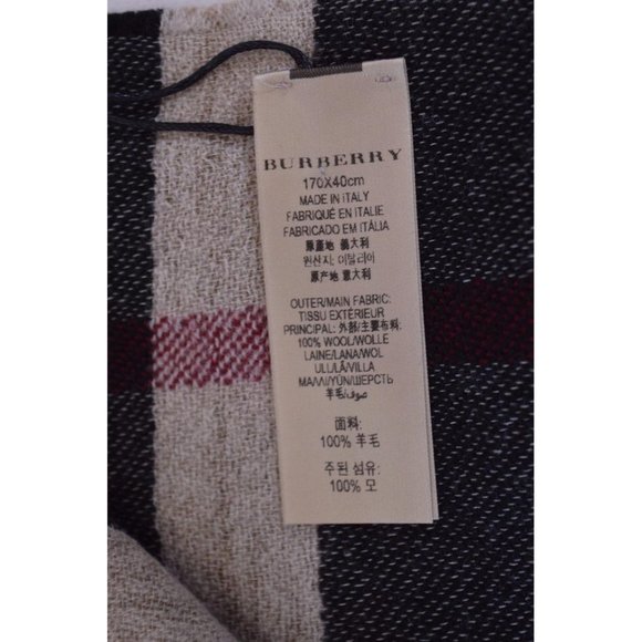 NWT BURBERRY REVERSIBLE COLOUR CHECK WOOL SCARF - Picture 2 of 9